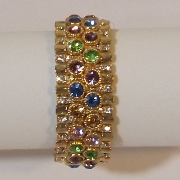 Vintage Jewelry - 🟢 (Phil) Sparkly Colorful Stretchy Bracelet